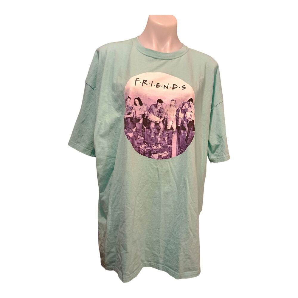 Friends Women's The TV Show Sitcom The Whole Gang T-shirt Green Size 3XL Vintage - Picture 5 of 8